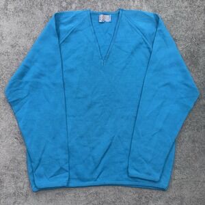 Vintage 70s/80s Pendleton Men's pull over wool sweater V-neck Blue Size XL